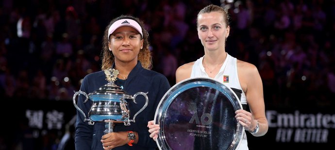 Nejlepší tenistky letošního Australian Open: vlevo vítězná Naomi Ósakaová, vpravo poražená finalistka Petra Kvitová