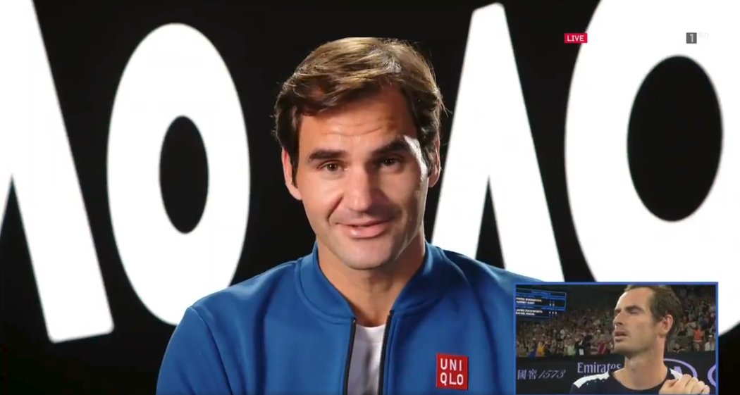 Roger Federer na videu přeje Andy Murraymu při jeho loučení s Australian Open