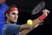 Roger Federer během zápasu s Rafaelem Nadalem v semifinále Australian Open