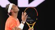 Rafael Nadal během čtvrtfinálové bitvy tenisového Australian Open