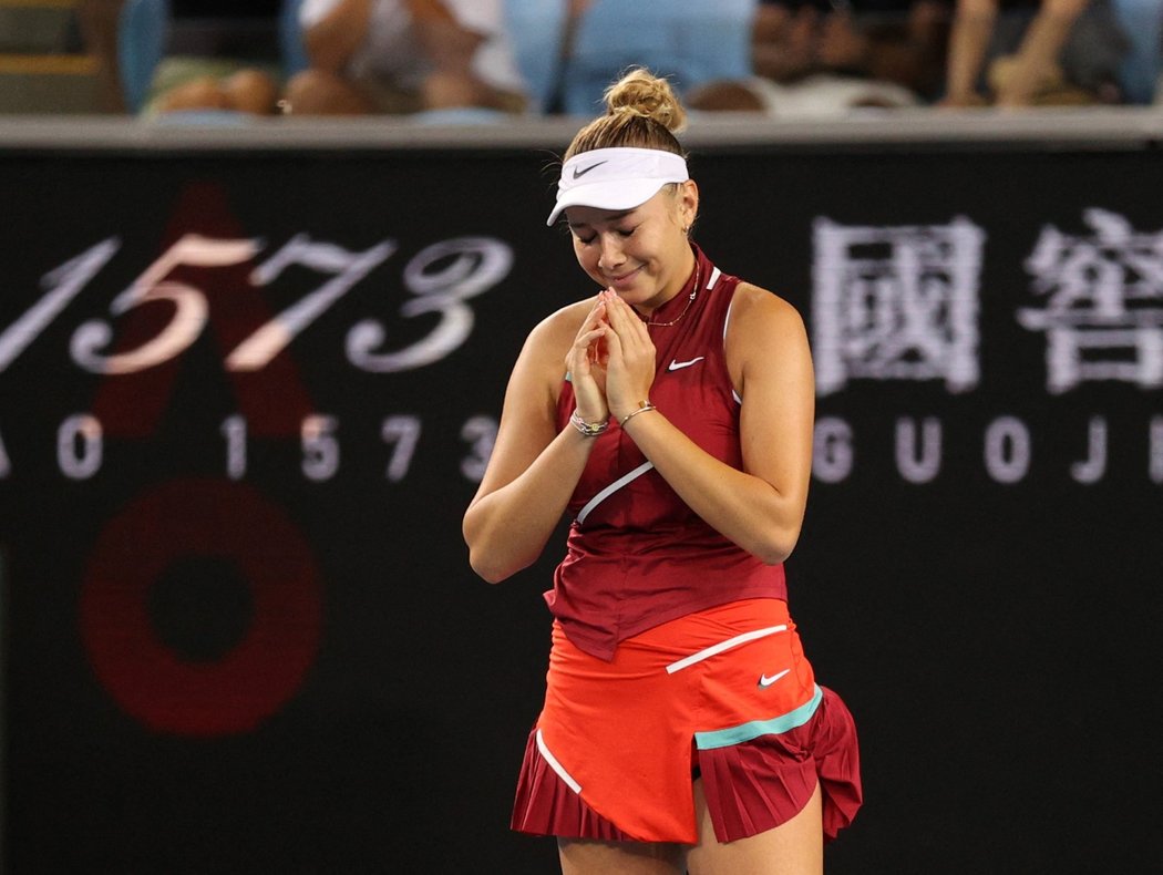 Amanda Anisimovová se raduje z postupu na Australian Open