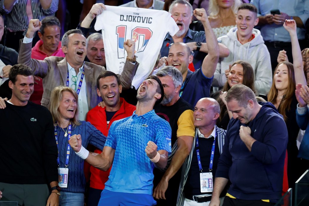 Novak Djokvoič se raduje z triumfu na Australian Open