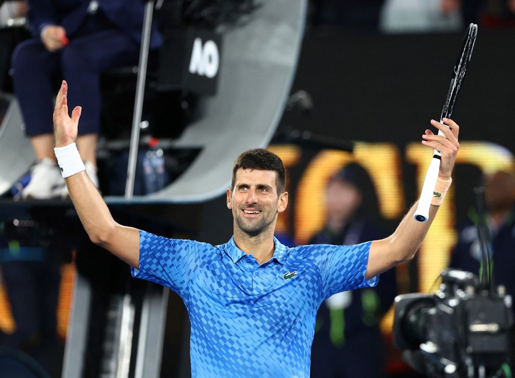 Novak Djokvoič se raduje z triumfu na Australian Open