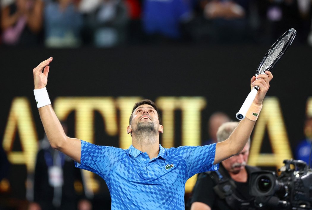 Novak Djokvoič se raduje z triumfu na Australian Open