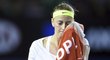 Zklamaná Petra Kvitová v zápase proti Madison Keysové