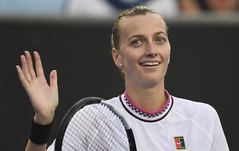 Petra Kvitová se raduje po svém postupu do třetího kola Australian Open