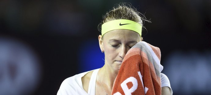 Zklamaná Petra Kvitová v zápase proti Madison Keysové