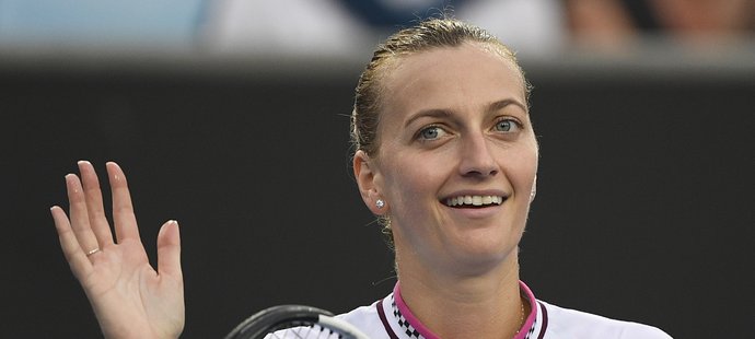 Petra Kvitová se raduje po svém postupu do třetího kola Australian Open