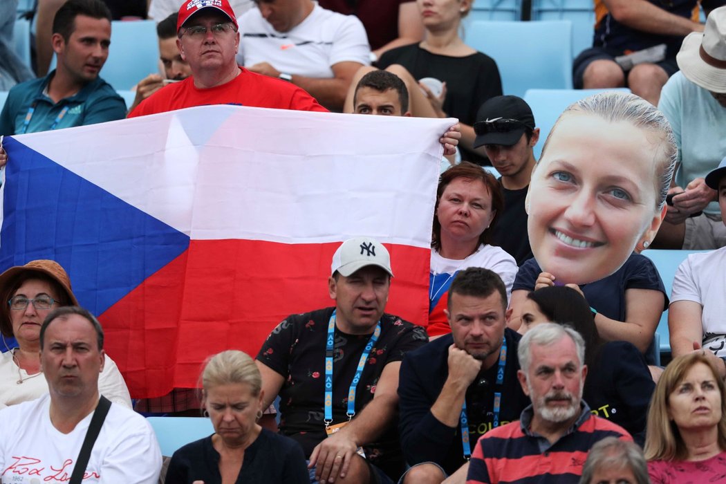 Petra Kvitová měla ve druhém kole Australian Open podporu i v hledišti