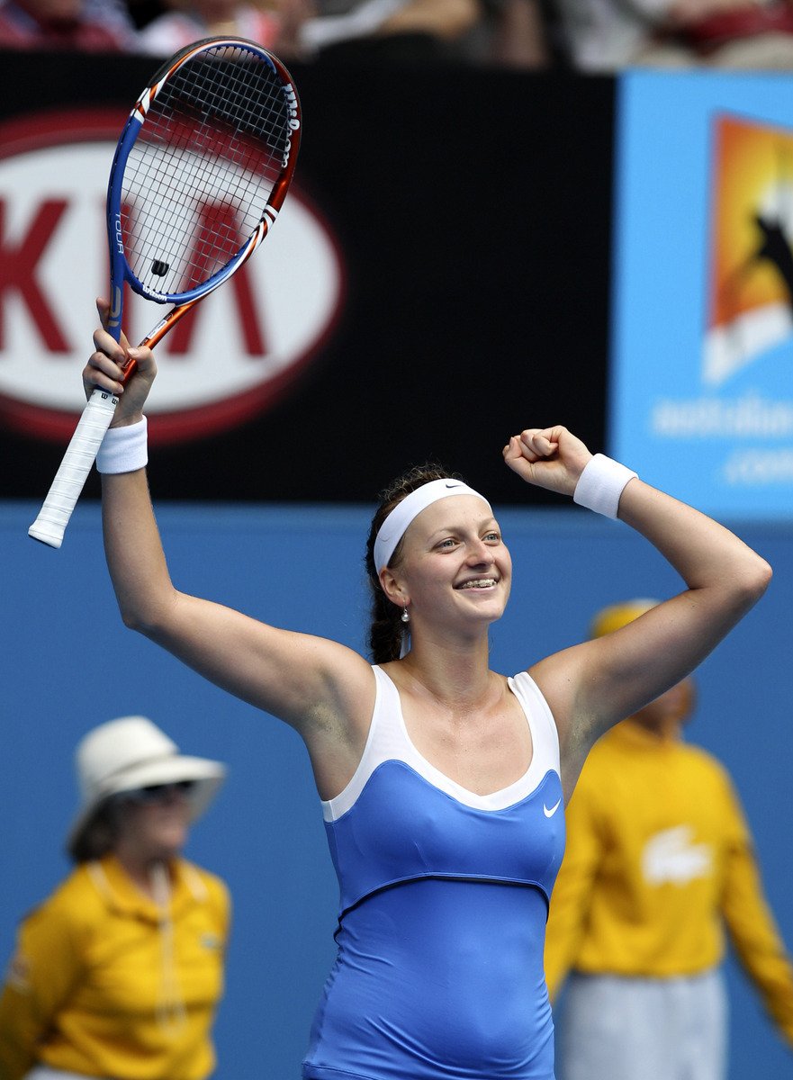 Petra Kvitová slaví postup do čtvrtfinále Australian Open