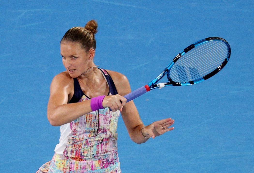 Česká tenistka Karolína Plíšková během 1. kola Australian Open