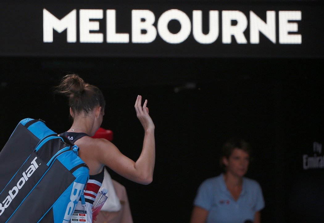 Česká tenistka Karolína Plíšková po vyřazení z Australian Open ve čtvrtfinále turnaje