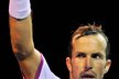 Radek Štěpánek se raduje z vítězství nad Srbem Troickým v prvním kole Australian Open. Nadřel se opravdu hodně