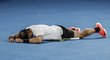 Zničený, ale v absolutní euforii. Rafael Nadal právě postoupil do finále Australian Open.