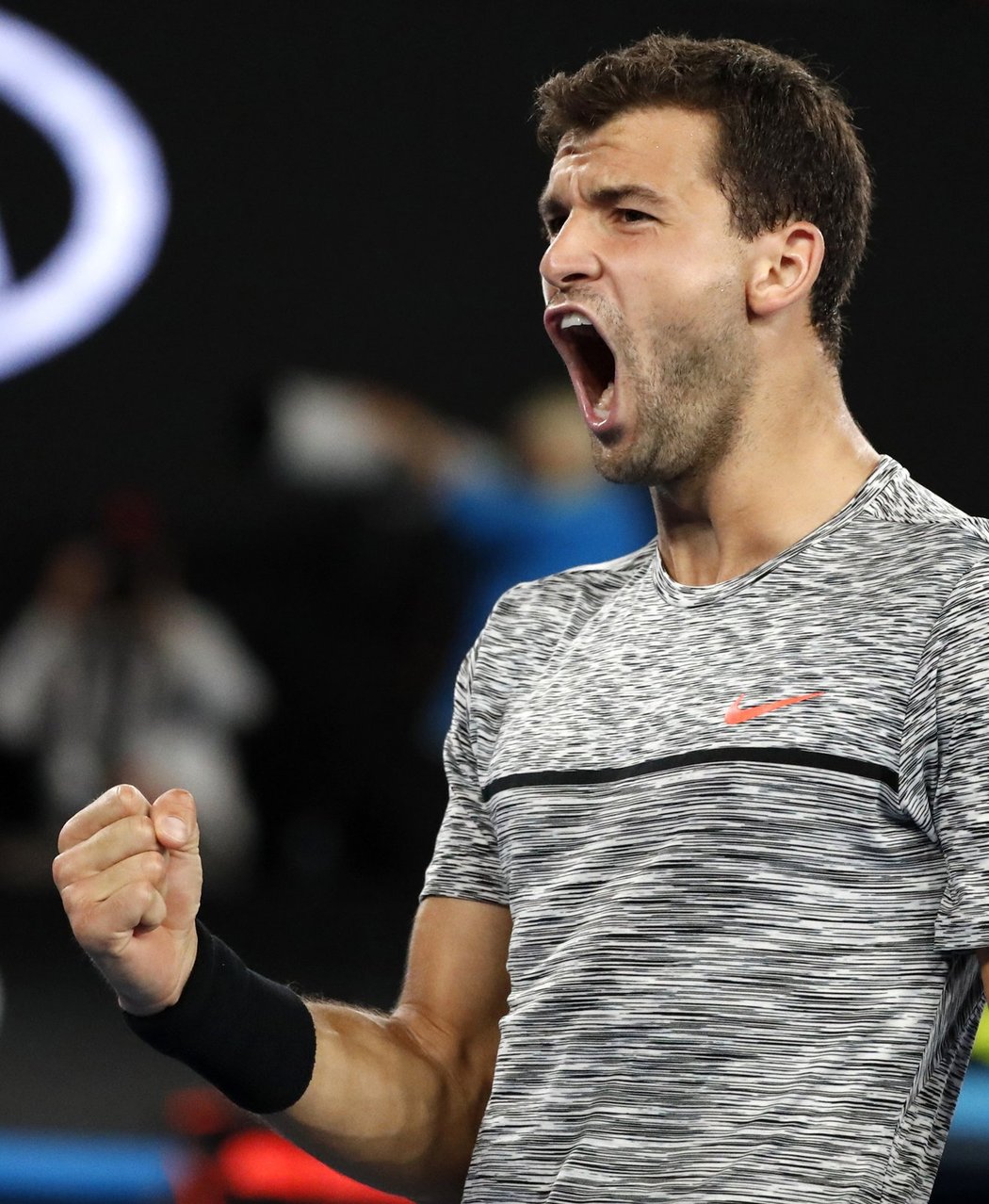 Grigor Dimitrov se hecuje v semifinále Australian Open proti Rafaelu Nadalovi