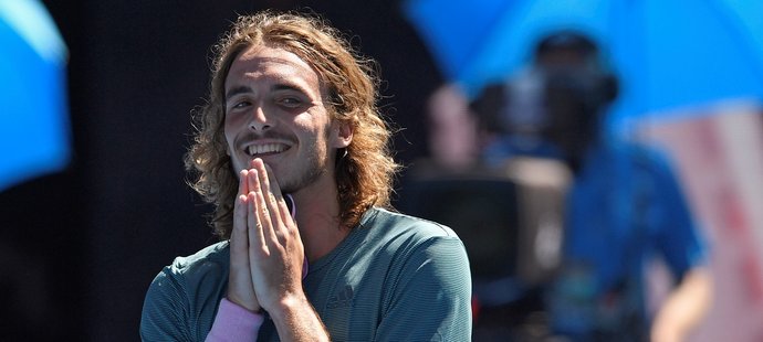 Stefanos Tsitsipas se raduje ze svého postupu do semifinále Australian Open