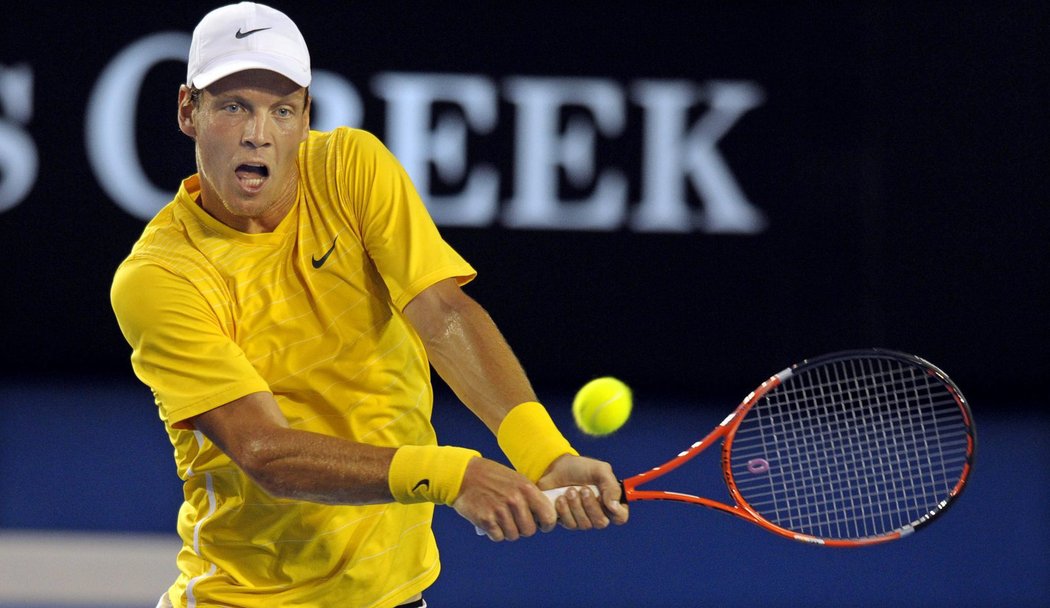 Tomáš Berdych ve čtvrtfinále Australian Open proti Novaku Djokovičovi