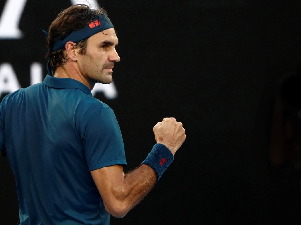 Švýcarský tenista Roger Federer během osmifnále Australian Open