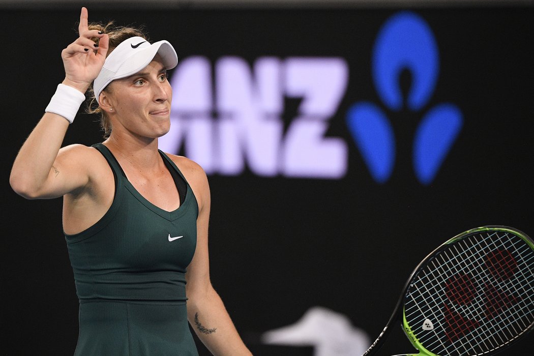 Markéta Vondroušová se raduje po postupu do semifinále Yarra Valley Classic