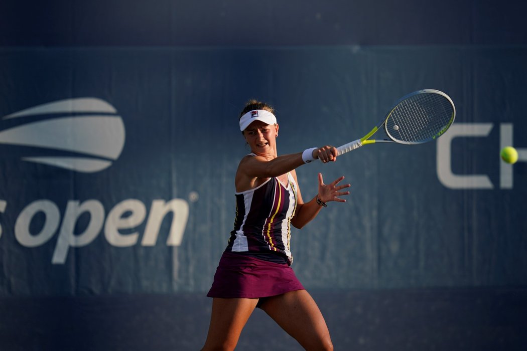 Barbora Krejčíková během zápasu na US Open