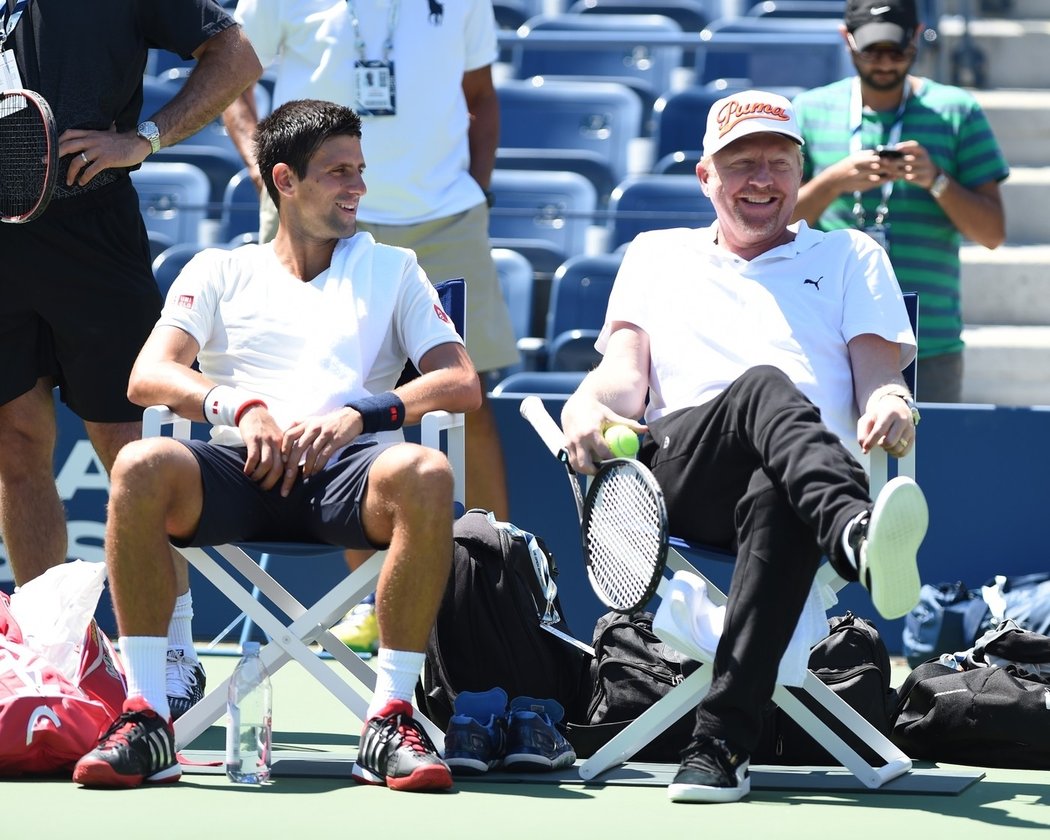 Boris Becker se svým svěřencem Novakem Djokovičem