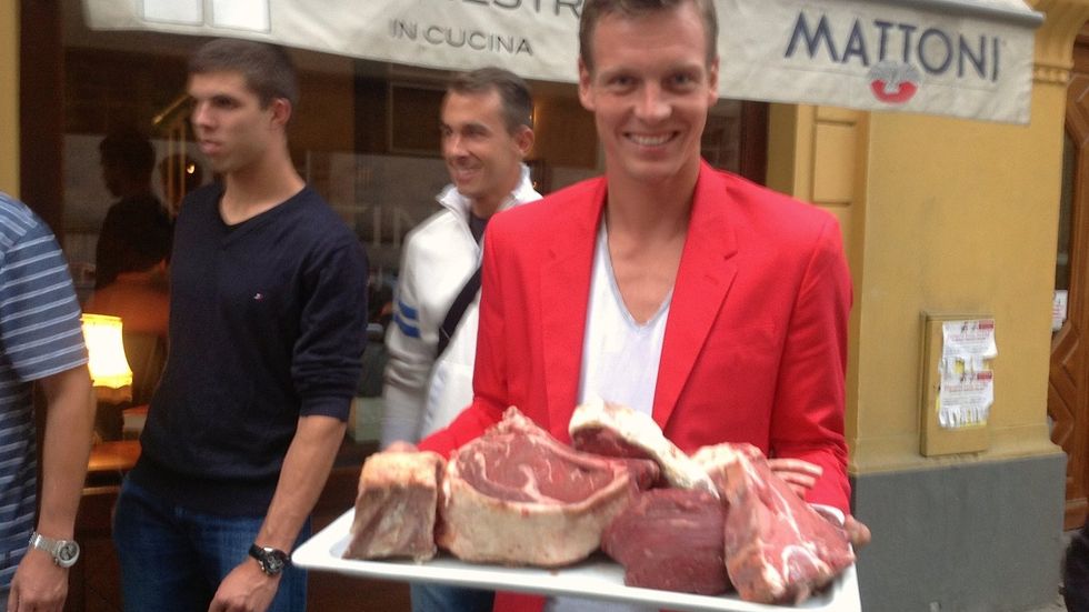 Tomáš Berdych se pochlubil tácem naloženým pěknými kousky syrového masa