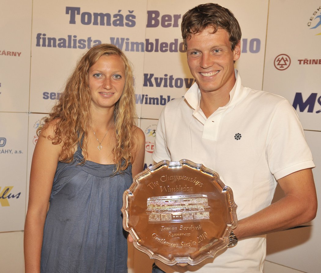 Dva čeští hrdinové. Tomáš Berdych a Petra Kvitová.