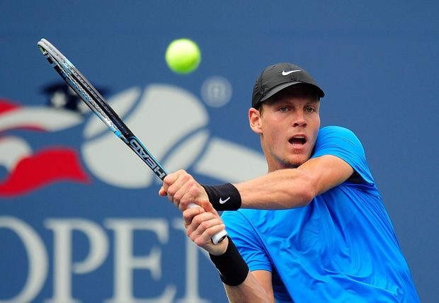 Berdych odvrací podání Andy Murrayho Berdych odvrací podání Andy Murrayho