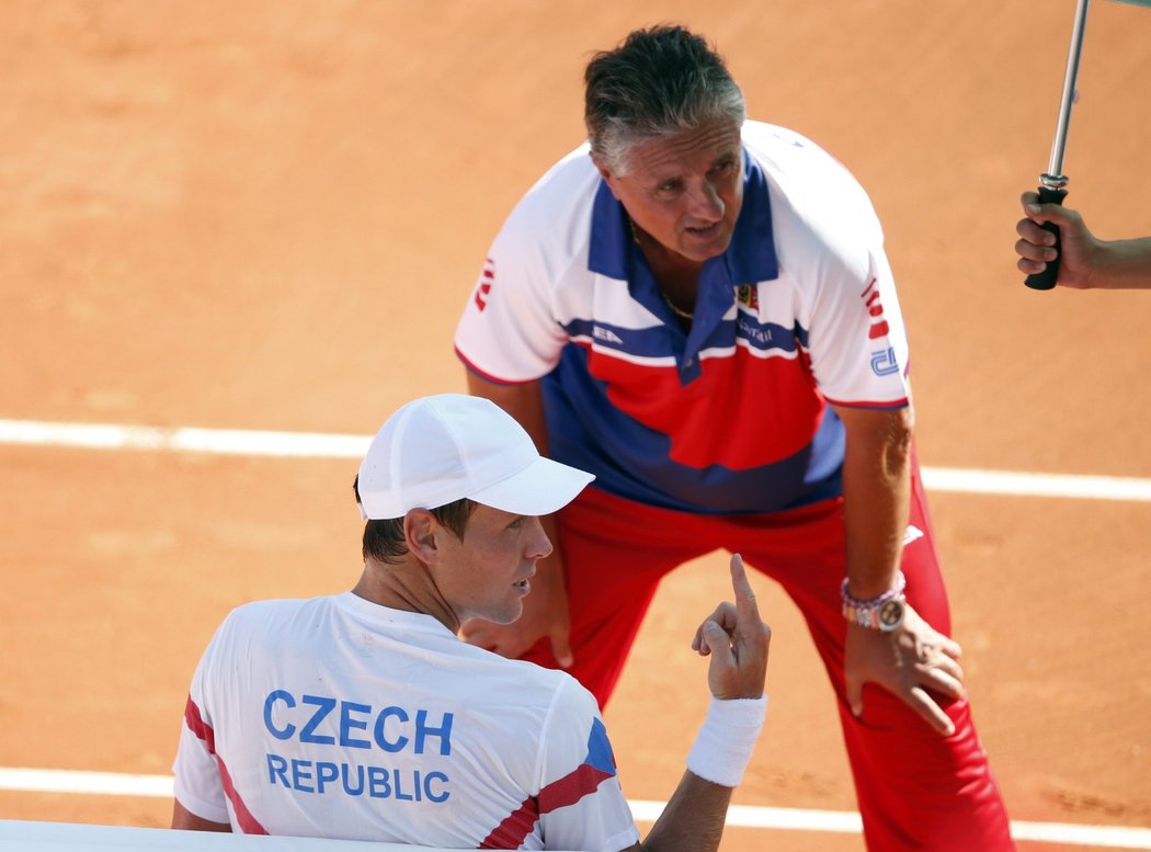 Tomáš Berdych během zápasu s Francouzem Gasquetem