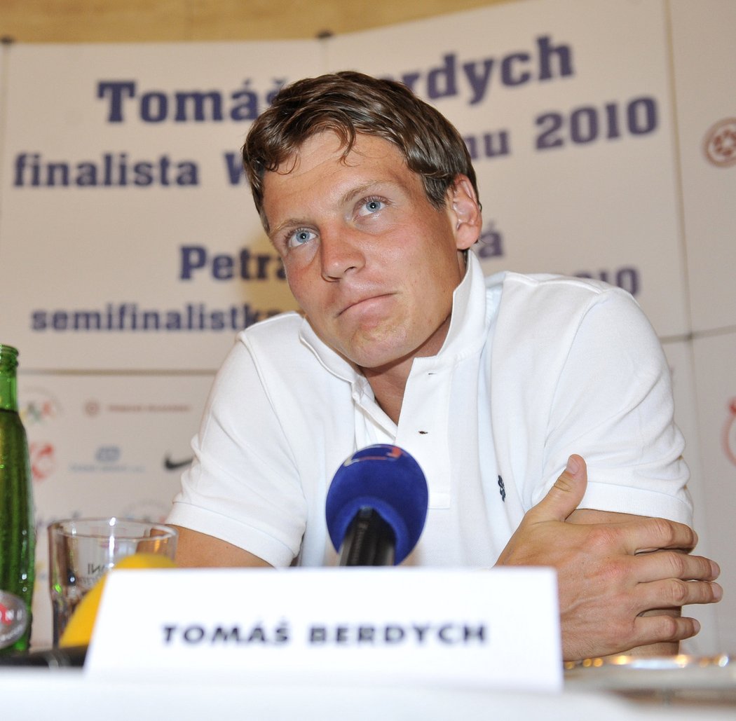 Tomáš Berdych na tiskové konferenci.