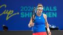 Karolína Muchová v zápase proti Jessice Bouzasové