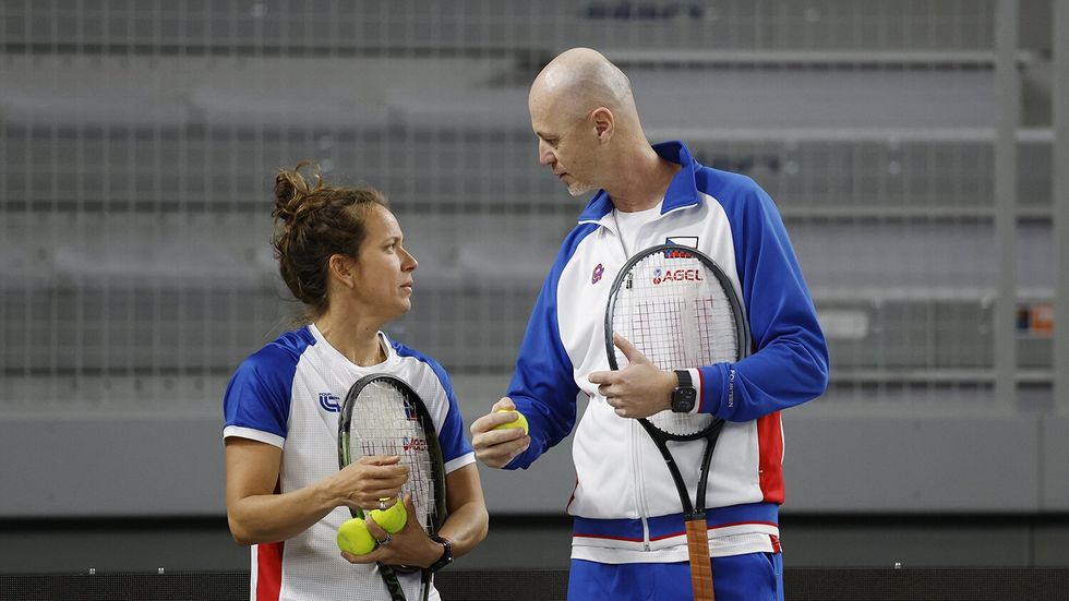 Petr Pála s Barborou Strýcovou, která ho od nové sezony nahradí