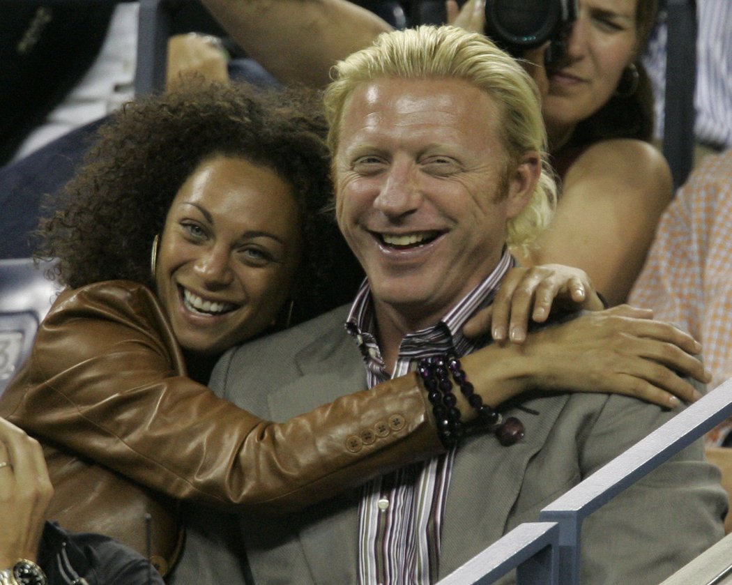 Boris Becker se svou tehdy ještě přítelkyní Sharlely &#34;Lilly&#34; Kerssenbergovou na US Open v roce 2007