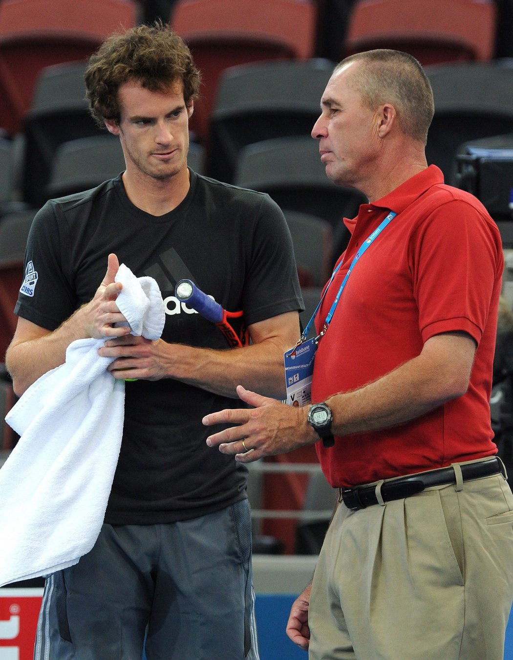 Ivan Lendl se svým svěřencem Andym Murrayem na tréninku před finále turnaje v Brisbane