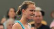 Barbora Záhlavová-Strýcová se raduje z vítězství nad Australankou Sally Peersovou ve druhém kole turnaje v Brisbane