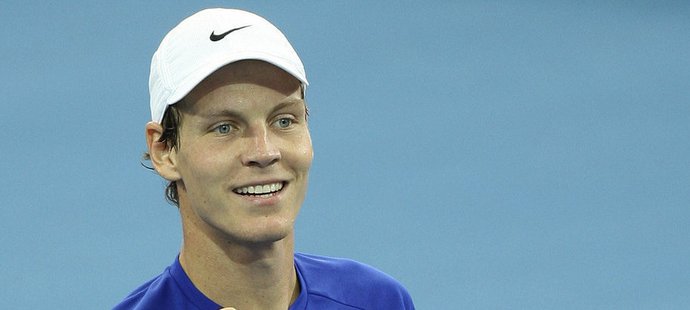 Tomáš Berdych se raduje z výhry