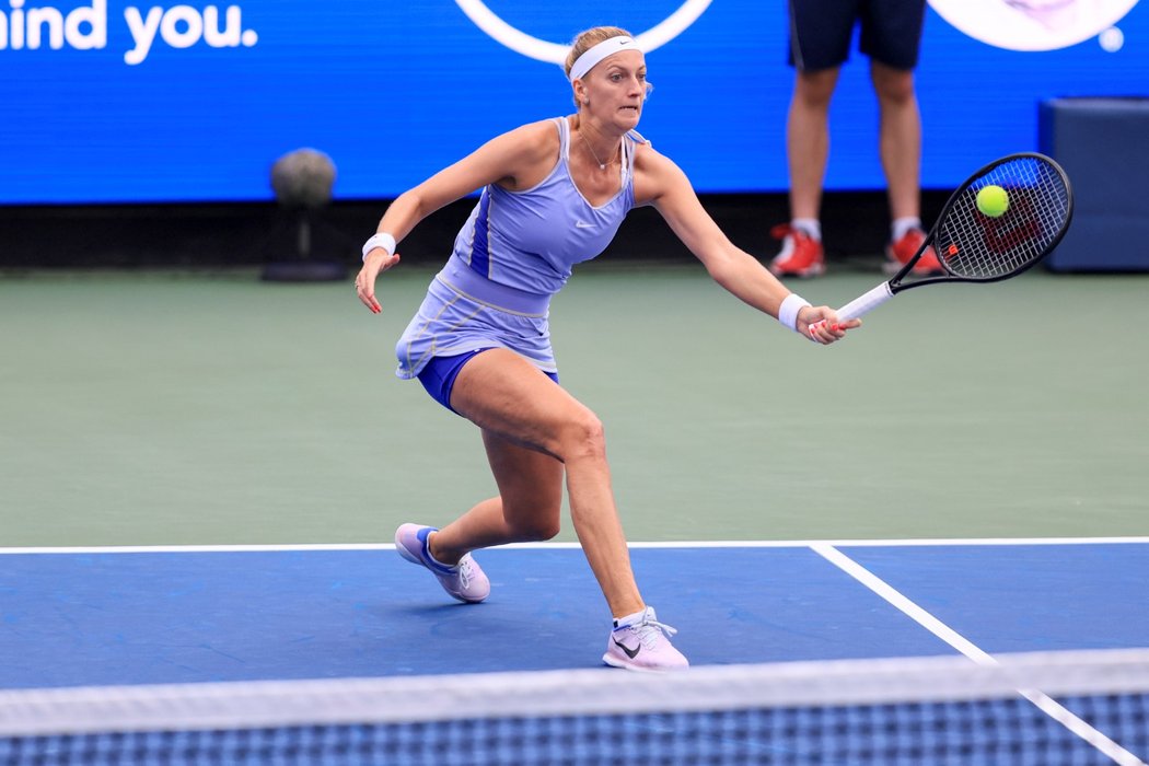 Česká tenistka Petra Kvitová během finále turnaje v Cincinnati