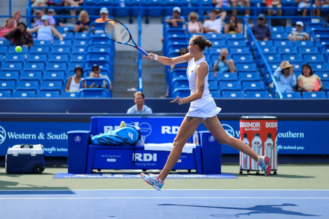 Karolína Plíšková během semifinále turnaje v Cincinnati