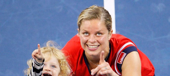 Nezapomenutelná fotografie s US Open v podání Kim Clijstersové a její dcerk
