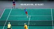 Česky debl Jiří Lehečka a Adam Pavlásek během rozhodující čtyřhry v Davis Cupu proti Austrálii