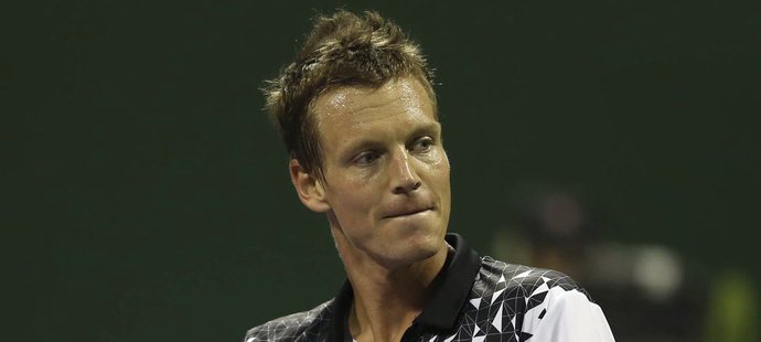 Tomáš Berdych na turnaji v Dauhá, kde došel až do finále