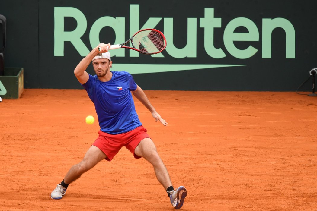 Tomáš Macháč v Davis Cupu proti Argentině