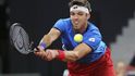 Jiří Veselý překvapivě podlehl v Budapešti při utkání Davis Cupu domácímu Zsomboru Pirosovi 6:3, 4:6, 6:4, 6:7 a 5:7.