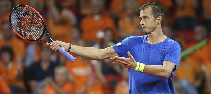 Lukáš Rosol v rozhodujícím duelu baráže v Nizozemsku