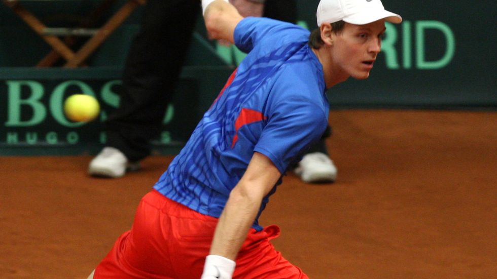 Tomáš Berdych ve čtyřhře proti Belgii