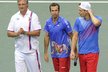 Nehrající kapitán Jaroslav Navrátil s Radkem Štěpánkem a Tomášem Berdychem v semifinále Davis Cupu proti Argentině v roce 2013
