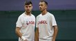Čeští tenisté Jiří Veselý a Lukáš Rosol na tréninku před Davis Cupem proti Slovensku