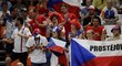 Čeští fanoušci v daviscupovém zápase proti Srbsku