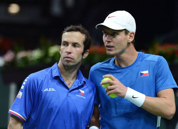 Radek Štěpánek a Tomáš Berdych se ve čtyřhře utkali s duem Granollers-López Radek Štěpánek a Tomáš Berdych se ve čtyřhře utkali s duem Granollers-López
