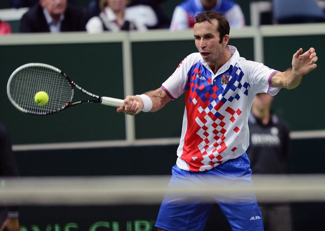 Radek Štěpánek oblékl na finále Davis Cupu tradičně tričko v národních barvách